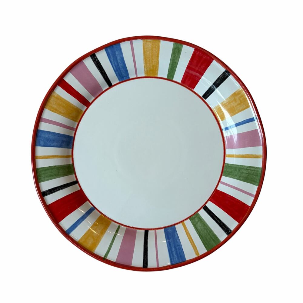 NEW Mackenzie-Childs Day at the Fair Dinner Plate 10.5in Pop of Color Portugal